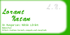 lorant natan business card